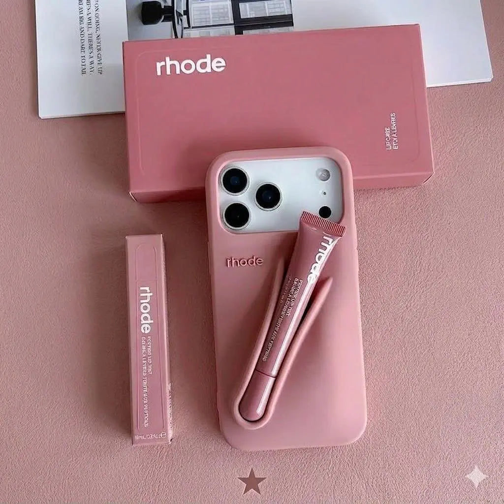 RHODE Minimalist Phone Case with Lip Treatment Slot for Iphone 11–17 Pro Max – Fashionable & Functiona