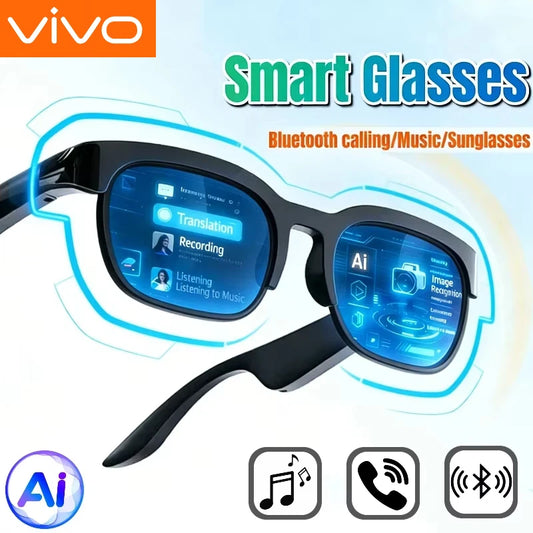 2026 New Smart Glasses AI Translation Bluetooth Conversation Recording Listening to Music Smart Sunglasses for Men Women