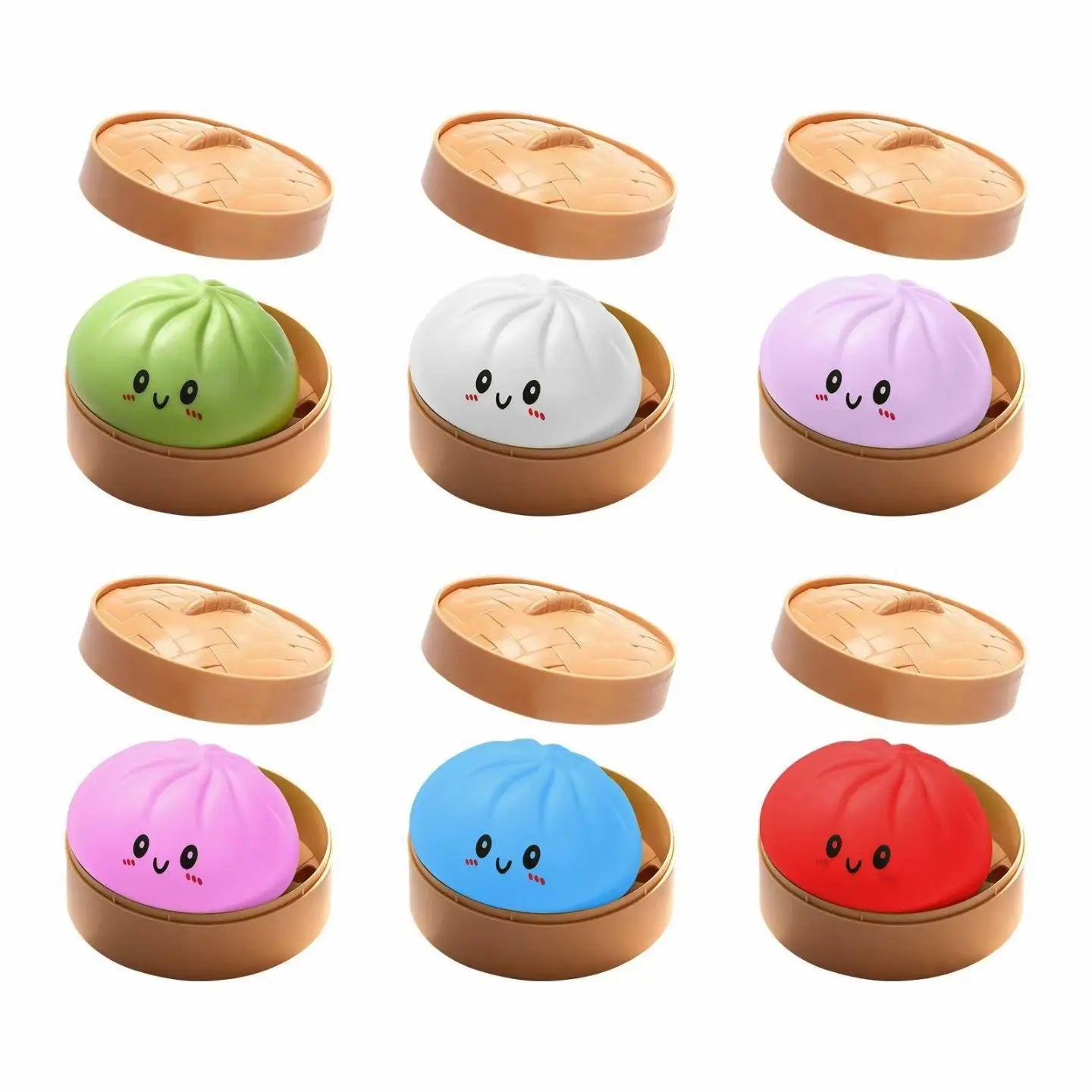 2026 New Glitter Dumpling Squishy 【1 Piece】 with Steamer Box, Soft Sensory Fidget Steamed Bun Squeeze Tool for Adult Stress & Anxiety Relief,