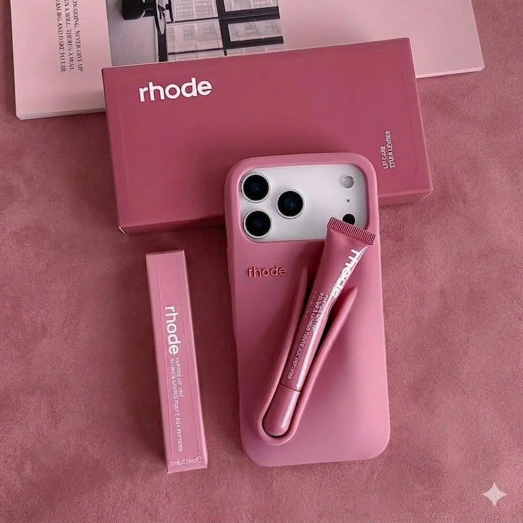 RHODE Minimalist Phone Case with Lip Treatment Slot for Iphone 11–17 Pro Max – Fashionable & Functiona