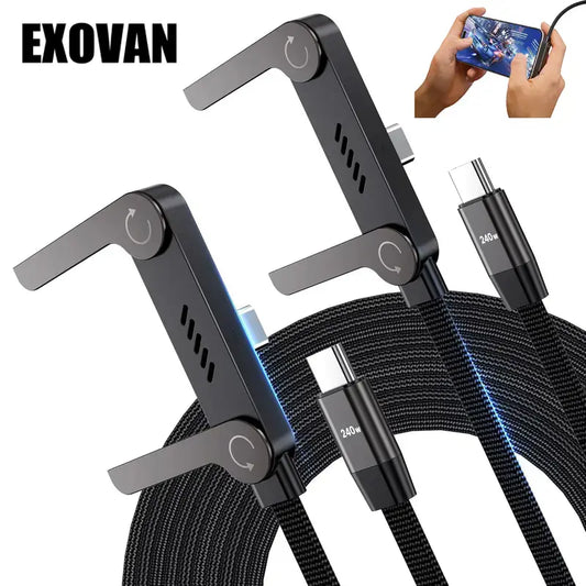 Invisible Holder Charger Cable with Stand, Super Fast Charging 2-In-1 Fast Charging Cord & Phone Stand for Gaming, Office, Car Travel, Compatible with Type-C Charging Cable Black
