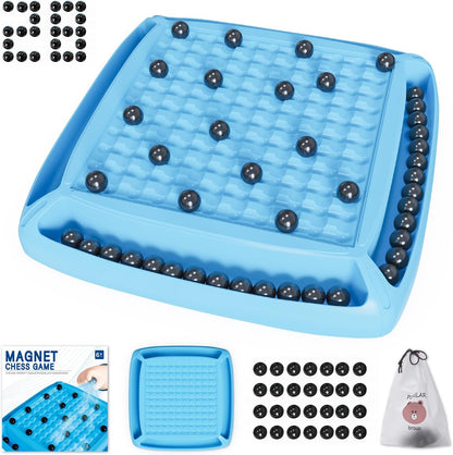 Magnet Game, Board Game for Kids 8-12, Magnetic Games for Kids and Adults Family Game Night, Gift for Kids, Teen, Adult, 2-4 Players (Blue)