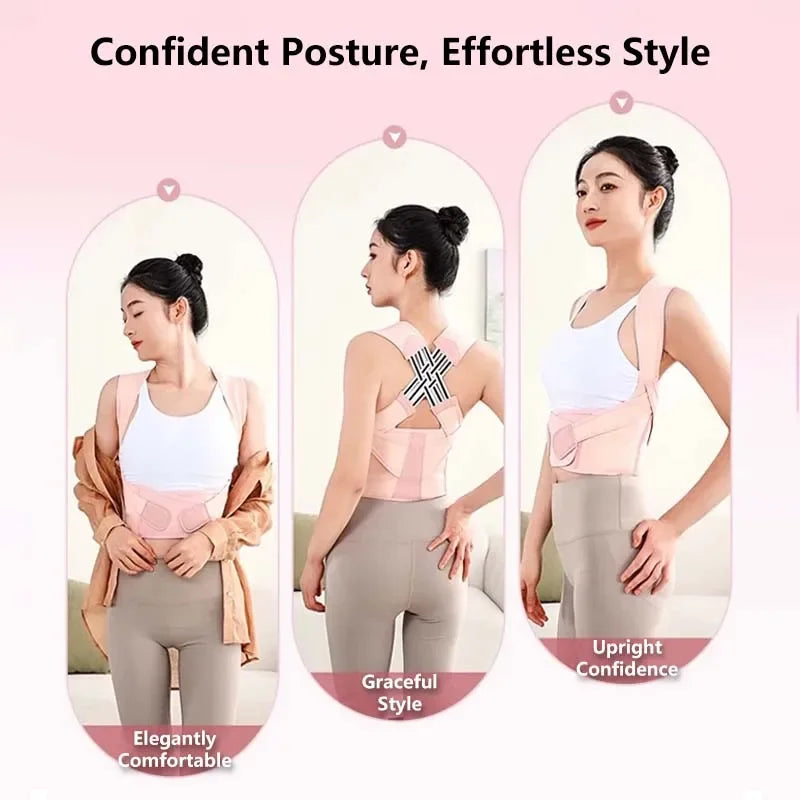 Posture Corrector | Adjustable Back Support Belt for Abdominal Waist Correction, Spine Alignment Waist Trainer Unisex