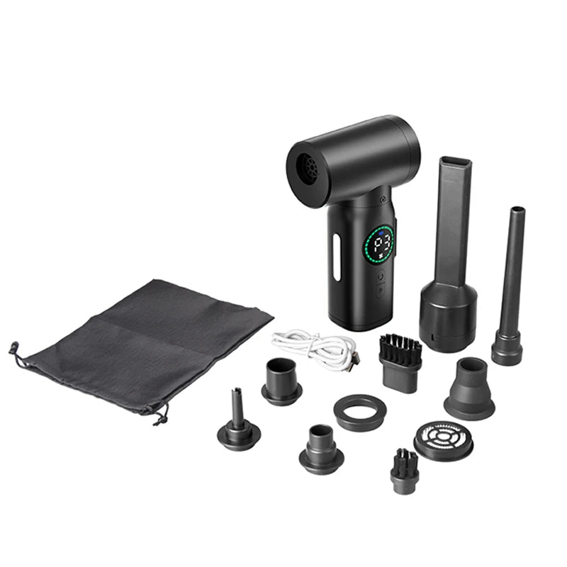 Portable 7500Mah Wireless Air Duster Dust Blowing Gun 2 in 1 Air Blower and Vacuum Cleaner Cordless Duster Blowers Car Cleaning