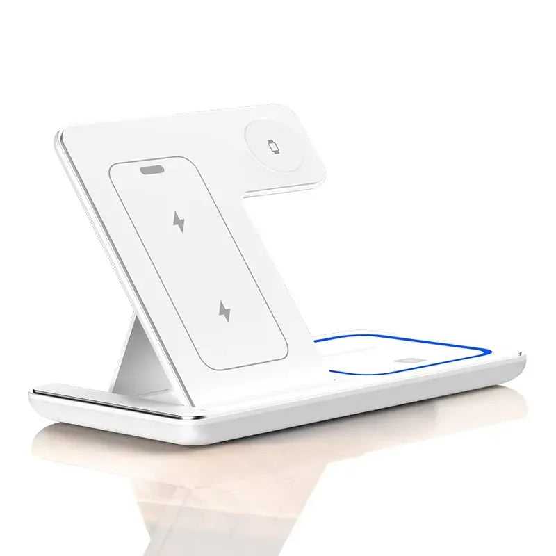 3 in 1 Wireless Charger Station Fast Fast Charging Station Stand for Iphone 17 16 15 14 13 12 11 Pro Max Apple Watch Airpods