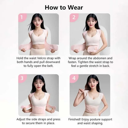 Posture Corrector | Adjustable Back Support Belt for Abdominal Waist Correction, Spine Alignment Waist Trainer Unisex