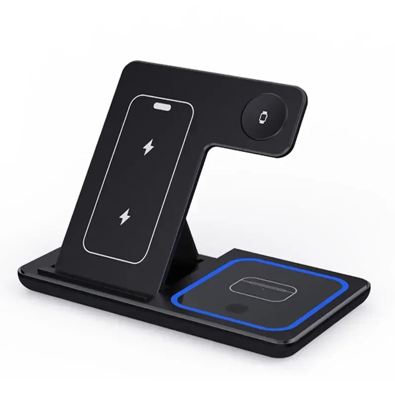 3 in 1 Wireless Charger Station Fast Fast Charging Station Stand for Iphone 17 16 15 14 13 12 11 Pro Max Apple Watch Airpods