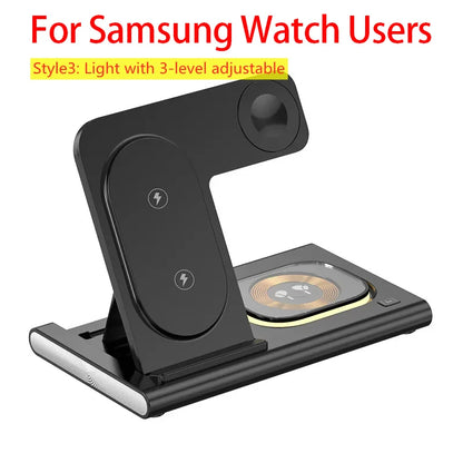 3 in 1 Wireless Charger Station Fast Fast Charging Station Stand for Iphone 17 16 15 14 13 12 11 Pro Max Apple Watch Airpods