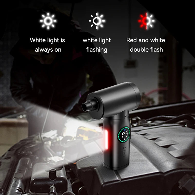 Portable 7500Mah Wireless Air Duster Dust Blowing Gun 2 in 1 Air Blower and Vacuum Cleaner Cordless Duster Blowers Car Cleaning