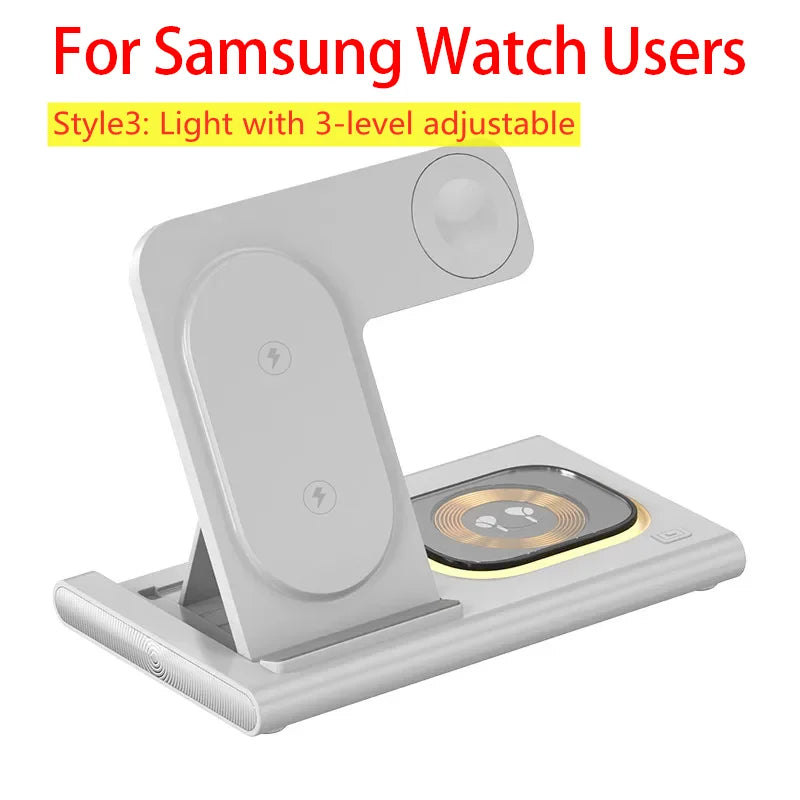 3 in 1 Wireless Charger Station Fast Fast Charging Station Stand for Iphone 17 16 15 14 13 12 11 Pro Max Apple Watch Airpods