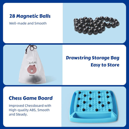 Magnet Game, Board Game for Kids 8-12, Magnetic Games for Kids and Adults Family Game Night, Gift for Kids, Teen, Adult, 2-4 Players (Blue)