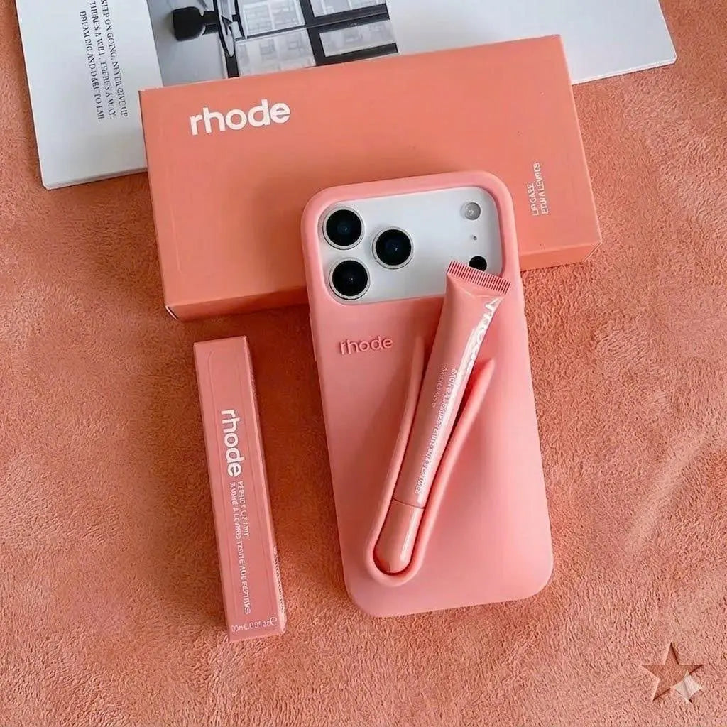 RHODE Minimalist Phone Case with Lip Treatment Slot for Iphone 11–17 Pro Max – Fashionable & Functiona